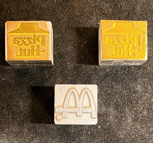 lot 243 image: Vintage Pizza Hut &amp McDonalds Logo Printing Press Plates