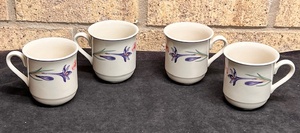 lot 297 image: Lot Of&nbsp Four (4) Forever Spring Stoneware TeaCupsCoffee Mugs&nbsp