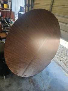 lot 82 image: Large round table with folding legs