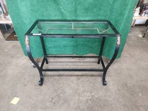 lot 120 image: Wrought Iron glass top stand
