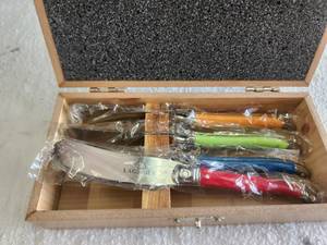 lot 46 image: Set of Laguiole spreader knifes in box
