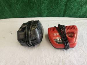 lot 55 image: Battery charger stations for Milwaukee and Craftsman