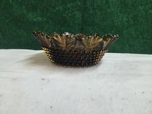 lot 79 image: Vintage black or dark green hobnail bowl