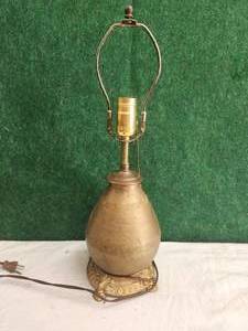 lot 134 image: Vintage brass lamp