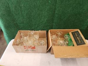 lot 176 image: Selection of various styles of glassware with monogram