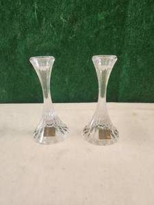 lot 202 image: Pair of Mikasa crystal candlestick holders