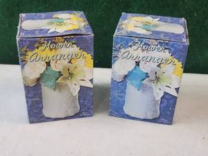 lot 213 image: Pair of ceramic flower arrangers