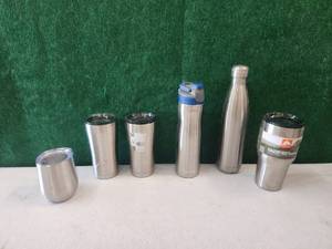 lot 222 image: Selection of metal travel cups