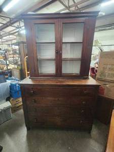 lot 230 image: Antique step back China Hutch