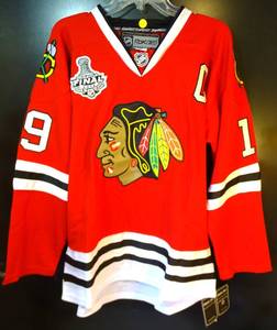 lot 2 image: $$$ NEW WTAGS - AUTHENTIC CENTER ICE REEBOK NHL PROFESSIONAL CHICAGO BLACKHAWKS HOCKEY JERSEY - SIZE 48
