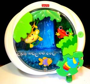 lot 9 image: 2006 FISHER-PRICE Rainforest Waterfall PEEK-A-BOO Crib Soother