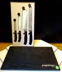 lot 39 image: NICE SET - PREPOLOGY KNIVES 8 BREAD 7SANTOKU 5 UTILITY 3 PARING KNIFE $$