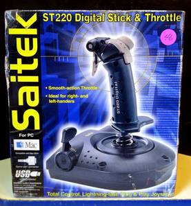 lot 46 image: SAITEK ST220 Digital Controller Joystick Stick & Throttle $$