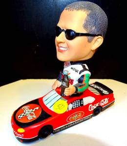 lot 50 image: RARE NASCAR ARBYS BOBBY LABONTE BOBBLE HEAD WITH CAR COCA-COLA RACING FAMILY #18