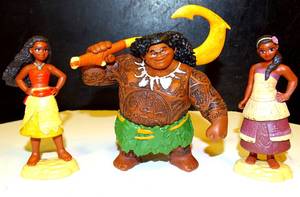 lot 79 image: Disney MOANA Maui PVC Figure By JAKKS 4 LOT OF 3