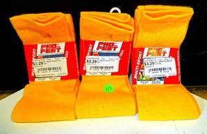 lot 113 image: NEW LOT OF 3 - PRO FEET INC. BASEBALL SOCKS - GOLD