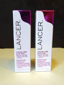 lot 121 image: NEW - Lancer Caviar Lime Acid Peel w Glycolic AcidPhytic AcidRetinol 7.5ml (2x$)
