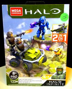 lot 128 image: NEW - Mega Construx - Halo Recon Getaway, 2-in-1 Building Halo Infinite toy - GNB40