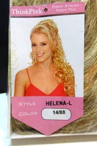 lot 154 image: NEW - THINK PINK HELENA HAIR EXTENTION WIG
