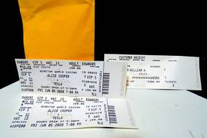 lot 164 image: COLLECTIBLE - UNUSED ALICE COOPERTESLA CONCERT TICKETS