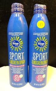 lot 182 image: NEWSEALED - LOT OF 2 KROGER SPORT SUNSCREEN SPRAY 9.1 OZ (SPF 30)