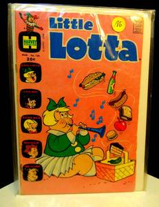 lot 186 image: VINTAGE LITTLE LOTTA #106 Comic Book Mar 1973 Harvey Classics with Richie Rich & Gloria BAGGED & BOARDED