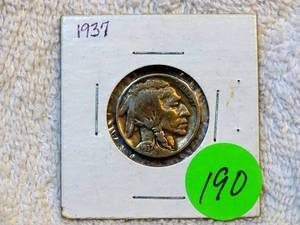 lot 190 image: 1937 BUFFALO NICKEL