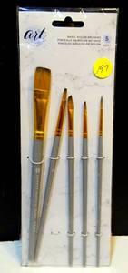 lot 197 image: ART BASIC 5 PC BRUSH SET - NEW