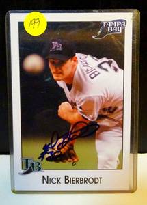 lot 199 image: NICK BIERBRODT HAND SIGNED 4 X 6 CARD WITH COA