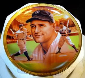 lot 204 image: LOU GEHRIG - RECORD BREAKERS  Bradford Exchange LE Collectors Plate  1996