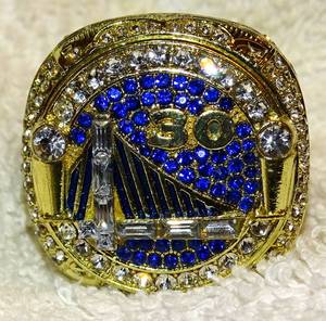 lot 214 image: GORGEOUS STEPHEN CURRY PORTLAND TRAILBLAZERS NBA CHAMPIONSHIP REPLICA RING - SIZE 10.5