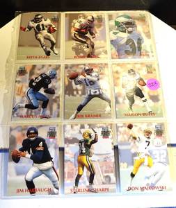 lot 223 image: COLLECTORS SHEET OF 9 - PRO SET FOOTBALL CARDS