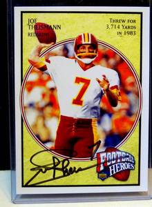 lot 224 image: AUTHENTIC -WASHINGTON REDSKINS JOE THEISMAN HAND SIGNED 4 X 6 CARD $$$