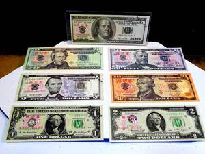 lot 228 image: COMPLETE SET - US CURRENCY USED IN CHINA FOR BANK NOTE PRACTICE
