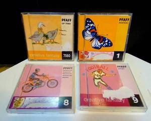 lot 236 image: Pfaff Embroidery Card - Creative Fantasy #1, 8, 9 & 7560