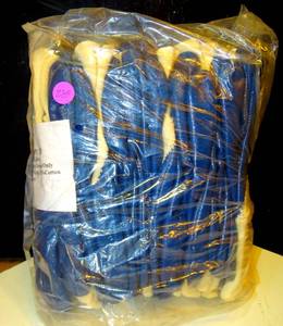 lot 239 image: ONE DOZEN - WHITE INDUSTRIAL WORK GLOVES WITH BLUE PROTECTIVE COATING