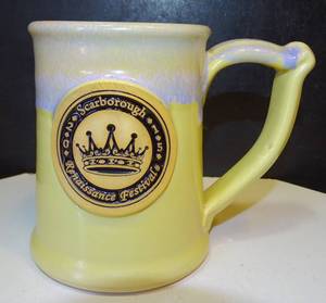 lot 243 image: $$ COLLECTIBLE - 2015 Scarborough Faire Renaissance Festival Mug Stein Handmade CROWN $$