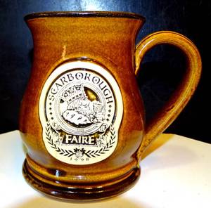 lot 244 image: $$ COLLECTIBLE - 1998 Scarborough Faire Renaissance Festival Mug Stein Handmade KING