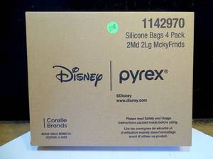 lot 248 image: NEW - Pyrex� Mickey Mouse Disney - 4-piece Silicone Lunch Snack Bag Set (SEE LOT 125 FOR MORE PICS)