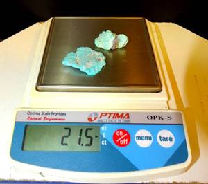 lot 254 image: AUTHENTIC ARIZON RAW TURQUOISE - 2 PC WEIGH 21.5 GRAMS (READY FOR JEWELTY MAKING) $$