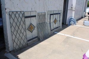 lot 281 image: Stained Glass windows (some repairs needed or repurpose)