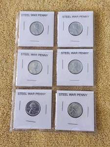 lot 77 image: 1943 Steel warwheat pennies - Total of 6