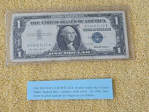 lot 111 image: 1957 Silver Certificate $1 dollar bill