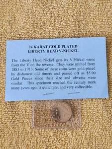 lot 142 image: 24kt gold plated V-Nickel - 1906