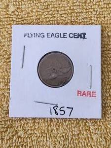 lot 156 image: 1857 Flying Eagle Cent - rare -