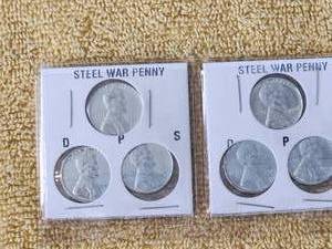 lot 181 image: 1943 Steel warwheat pennies - D, P, and S mints - Qty 2