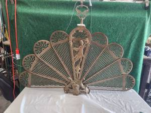 lot 101 image: Vintage Art Nouveau - art deco brass fireplace cover from 1960s
