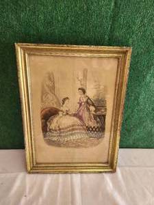 lot 193 image: Original 1863 French-La Mode Illustree - French fashion magazine  - framed