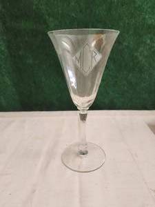 lot 234 image: Selection of 6 monogrammed stemmed glassware