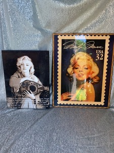 lot 9 image: 2 Marilyn Monroe pictures mounted on wood - nice